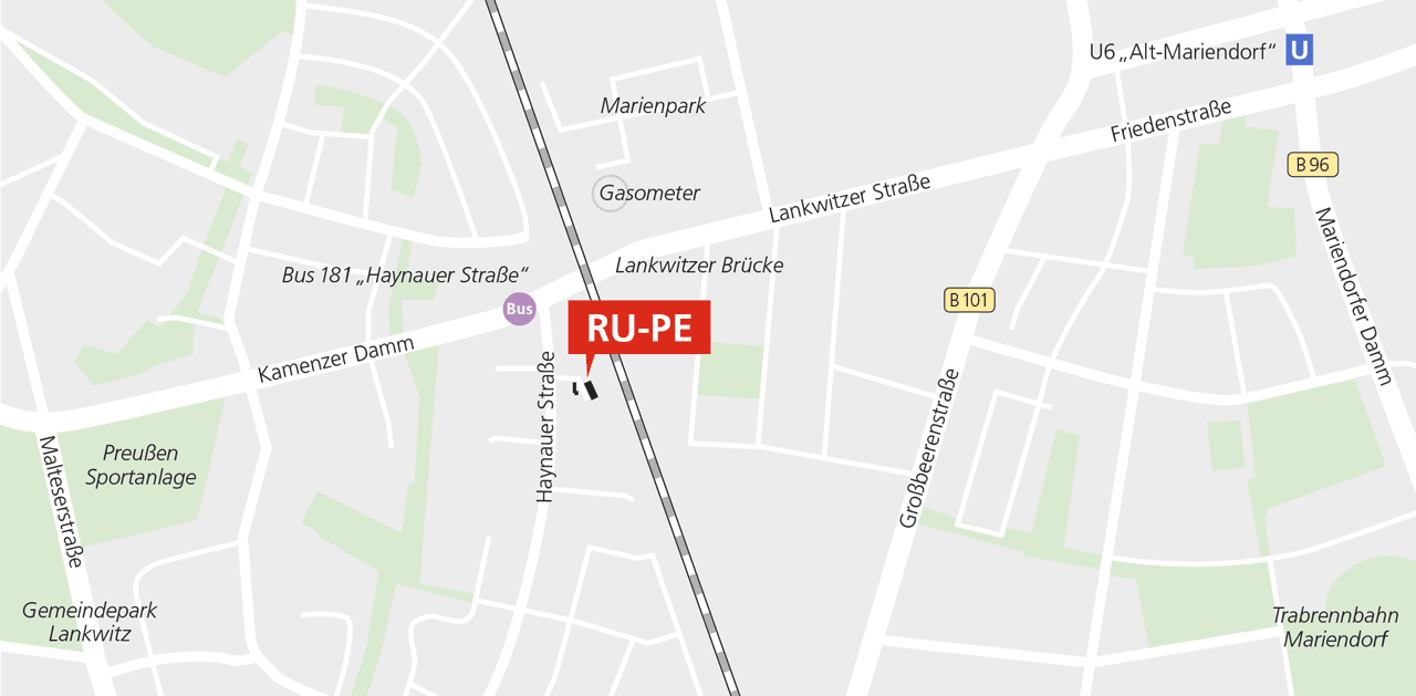 Lageplan RU-PE, Haynauer Straße Nähe Kamenzer Damm